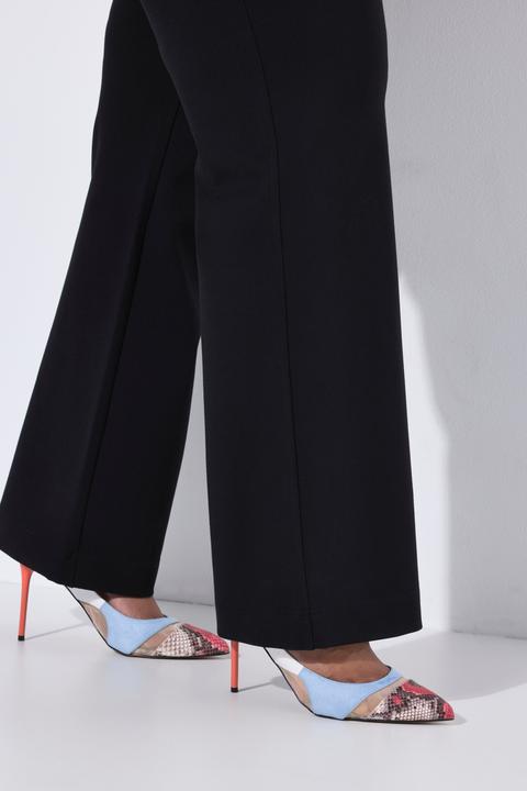Image du produit Ulla Popken Pantalon droit et large à ceinture élastique, Punto di Roma (50)