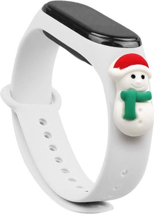 Actual product image Hurtel Strap Xmas Wristband for Xiaomi Mi Band 4 / Mi Band 3 Christmas Silicone Strap Bracelet White (Snowm (Plastic)