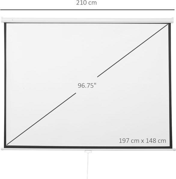 Produktbild Swisshandel24 Beamer Leinwand 203 x 152 cm 100 Zoll 4:3/ 16:9 Projektionsleinwand Manuell für Heimkino (96.85", 16:9, 4:3)