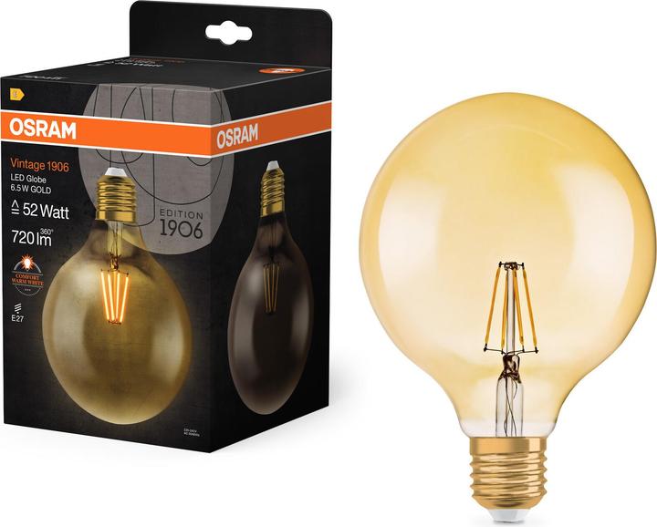 Actual product image Osram Vintage 1906 Led Classic Globe (E27, 7 W, 720 lm, 1 x, E)