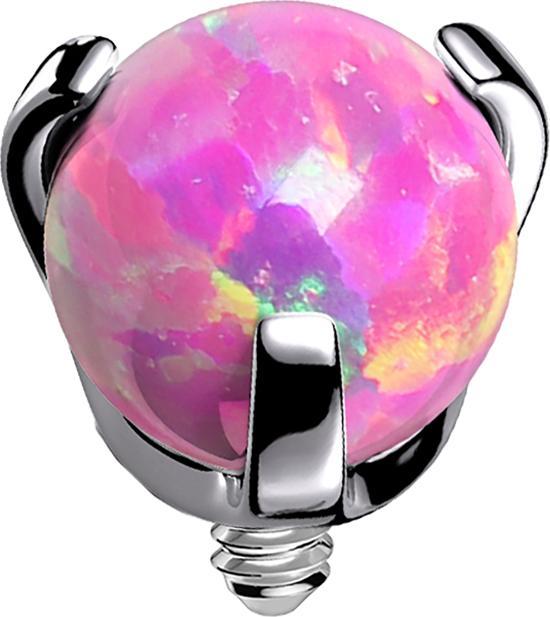 Immagine prodotto Star Piercing Dermal Anchor, sfera d'argento opalino rosa, set (senza ottone, Titanio G23)