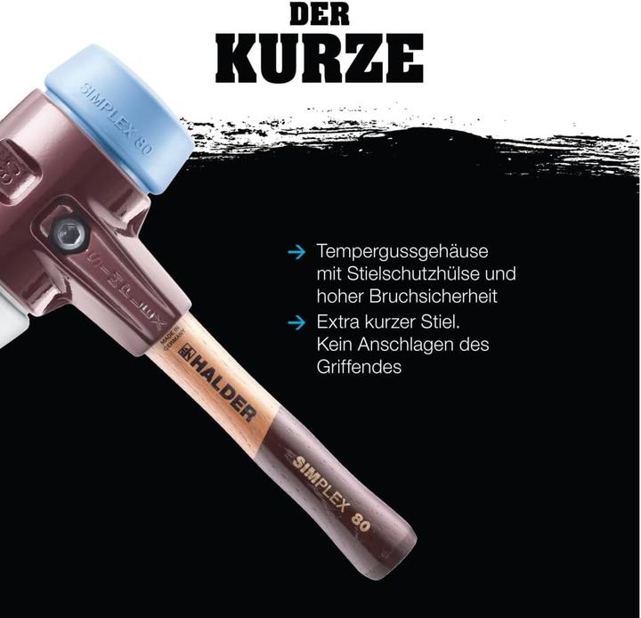 Produktbild Halder SIMPLEX-Schonhammer Tempergussgehäuse Holzstiel (2775 g)