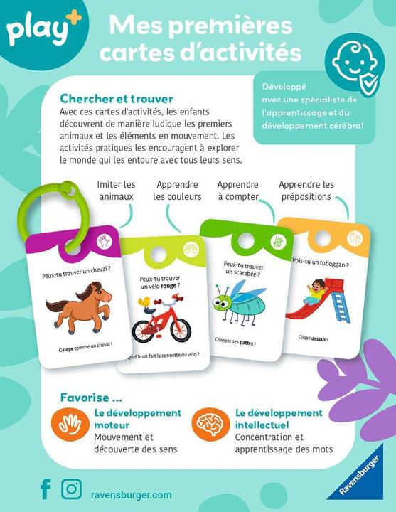 Immagine prodotto Ravensburger play+ Le mie prime carte attività: caccia e cerca in viaggio (Francese)