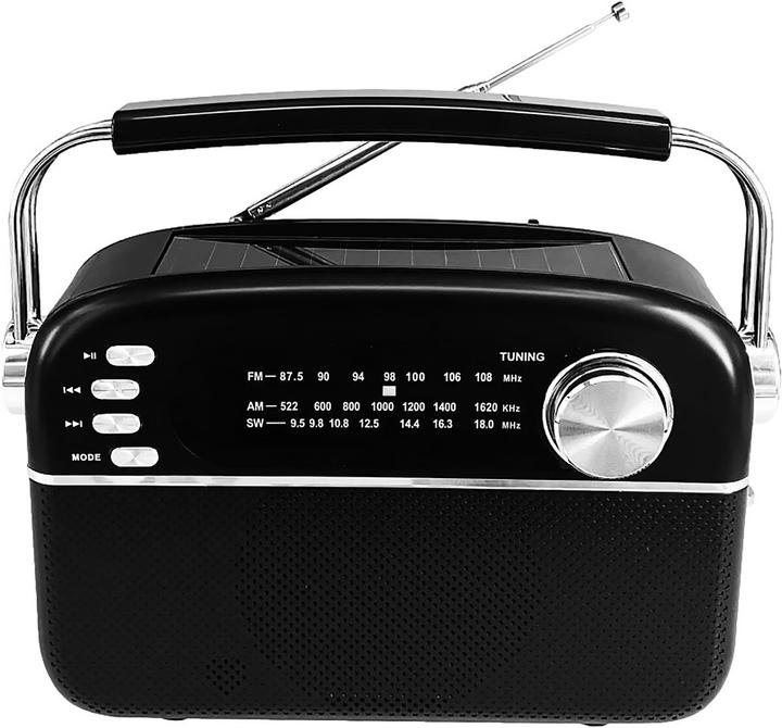 Manta FM/AW/SW portable radio with solar panel (AM, FM, Bluetooth)