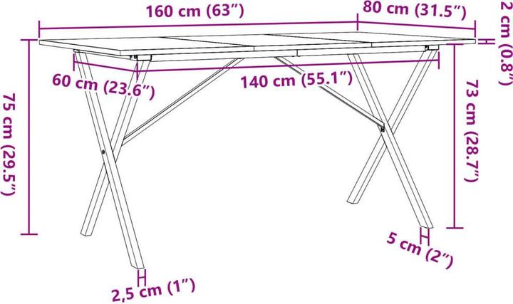 Image du produit vidaXL Thiago (80 x 80 x 75 cm)