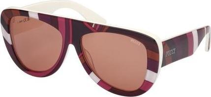 Actual product image Emilio Pucci Pucci EP0231 99E White Texture Women's Sunglasses 58/15/140