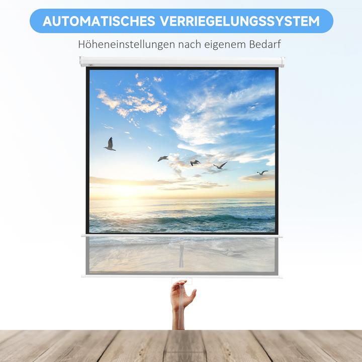Produktbild Homcom Beamer Leinwand Kunststoff, Metall Weiss (165", 1:1)