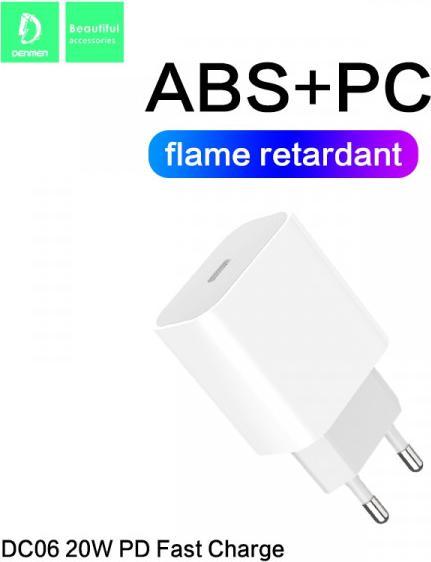 Produktbild Somostel MAIN CHARGER 3A + CABLE TYP-C to TYP-C WHITE 20Watt 3600mAh USB DC06 POWER DELIVERY