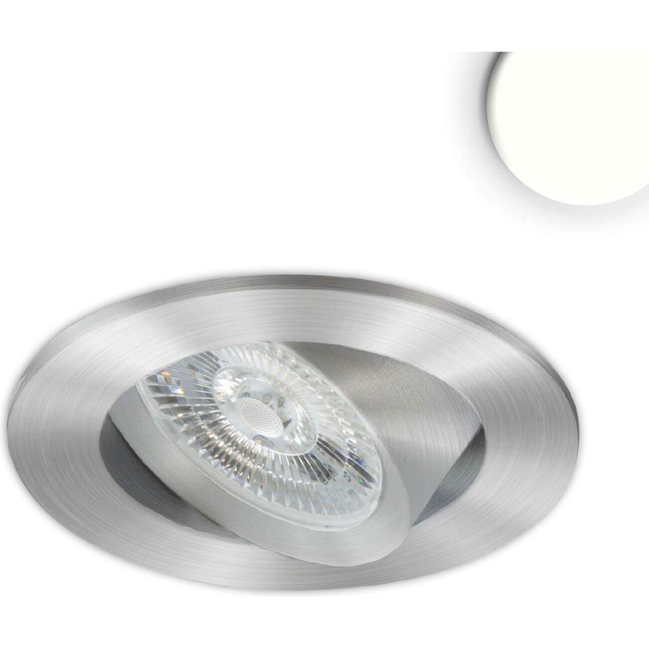 Isoled, Wandleuchte + Deckenleuchte, LED Einbauleuchte Slim68 MiniAMP Alu gebürstet, rund, 8W, 24V DC, neutralweiss, dim...