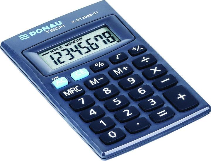 Actual product image Donau Pocket calculator tech, 8-digit, display, dimensions 90x60x11 mm, black (Batteries)