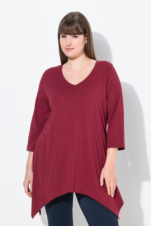 Produktbild Ulla Popken Shirt, Zipfelsaum, V-Ausschnitt, 3/4-Arm (50, 52)