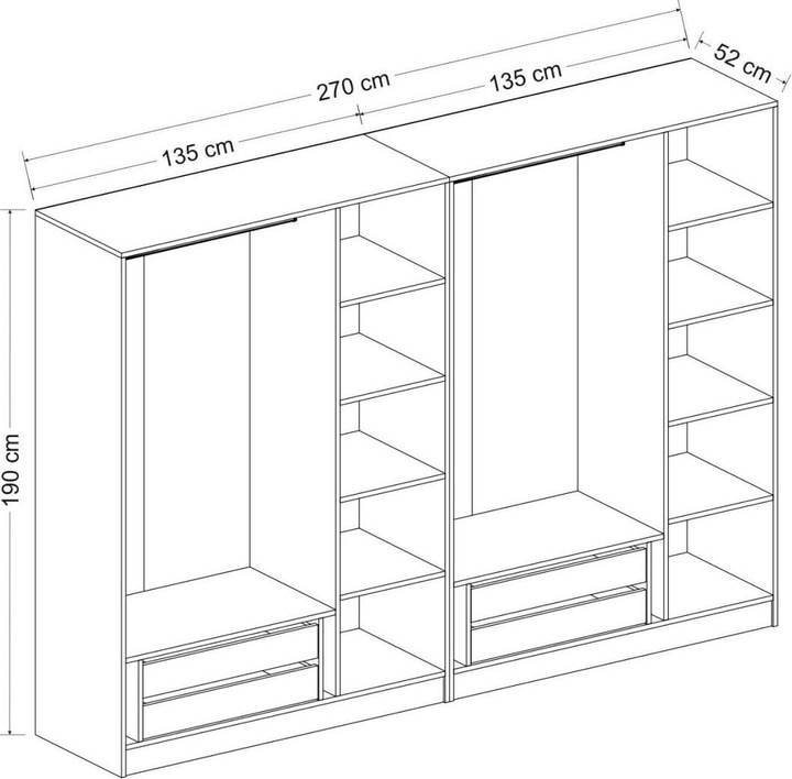 Actual product image Hanah Home Kaley (270 x 52 x 190 cm)