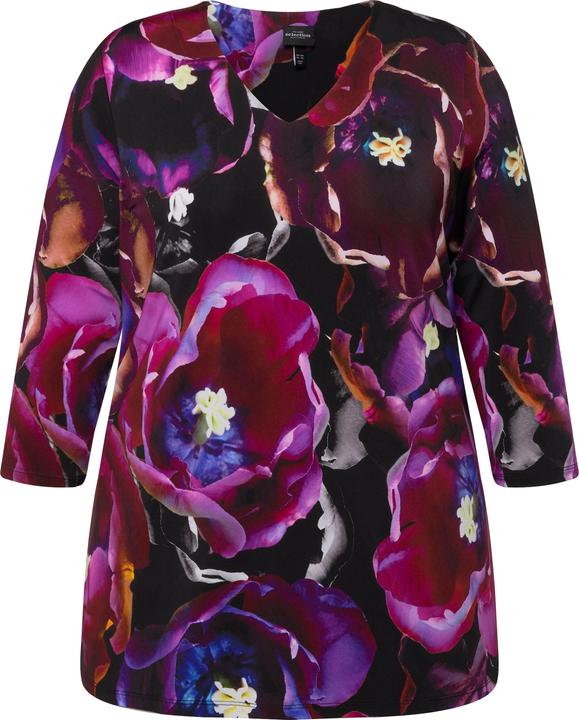 Actual product image Ulla Popken Tulip 3/4 Sleeve Slinky Top (58)