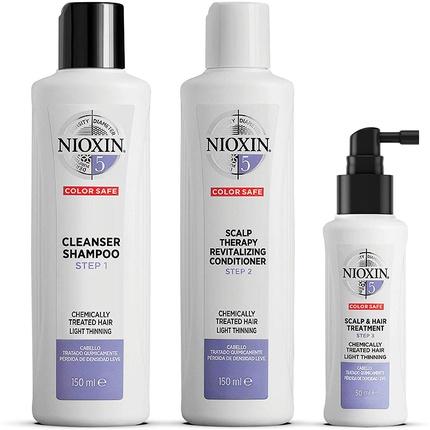 Actual product image Nioxin 3d Care System By System 5, 3 Part System Kit For Chemically Treated Hair (Hair care set)