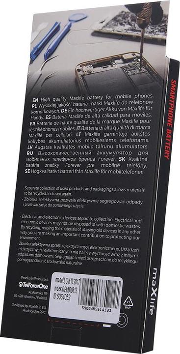 Produktbild Maxlife Akku für LG K10 2017 M250N 2300mAh