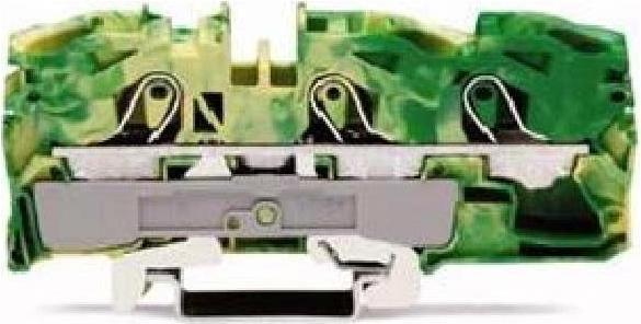 Produktbild Wago DIN-Schienenklemme 3 x 16 mm2 grün/gelb