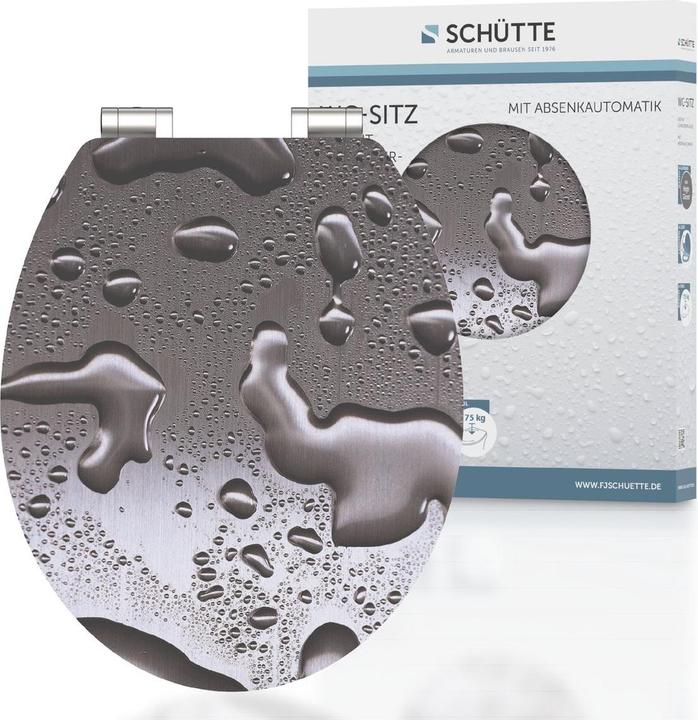 Produktbild Schütte WC Sitz Holz MDF WC-Sitz GREY STEEL Absenkautomatik 80523 Regen
