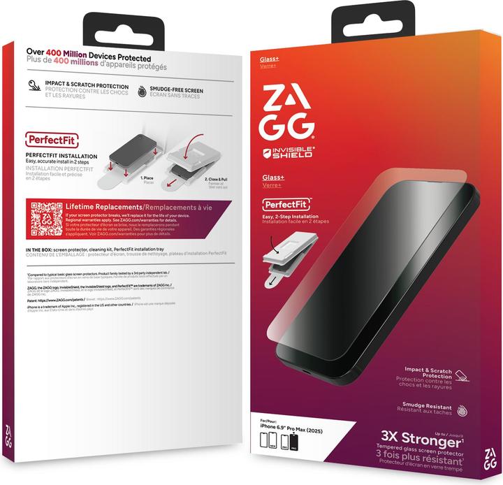 Produktbild Zagg Glass+ (1 Stk., Apple iPhone 17 Pro Max)