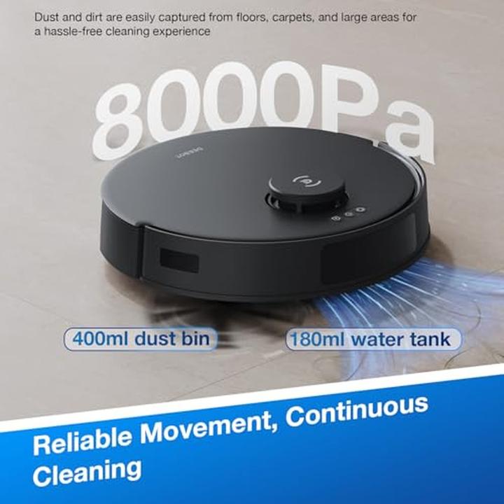 Actual product image Ecovacs Deebot Robot Vacuum Cleaner N20 PRO PLUS black (8000 Pa, Wiping cloth)