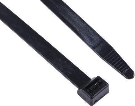 Produktbild RS PRO Cable Tie 380x12.7 Black flame retardant (Kunststoffkabelbinder, 380 mm, 50 Stk.)