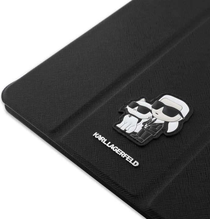 Actual product image Karl Lagerfeld Saffiano Magnetic Karl & Choupette iPad Air 11 2024 Book Cover Case - Black (Apple iPad Air 11 2024, Apple iPad Air 11 2025, Apple iPad Air 11 2026)