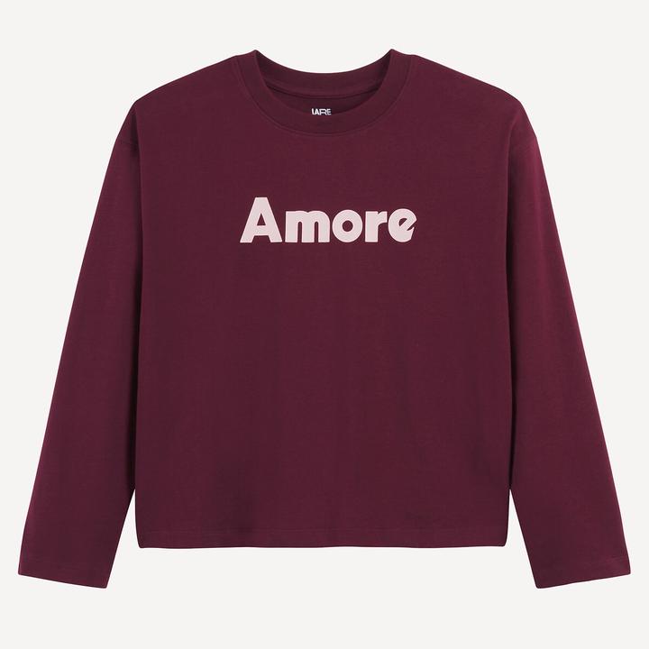 Actual product image La Redoute Collections Langarmshirt mit Aufdruck Amore (164)