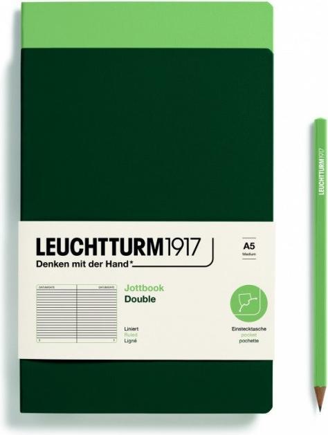 Produktbild Leuchtturm1917 LEUCHTTURM JOTTB.LIN.A5 SAL/GREEN 2er (Liniert, Weicher Einband)