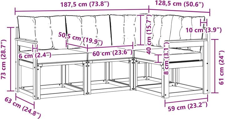 Produktbild vidaXL Outdoor-Sofa