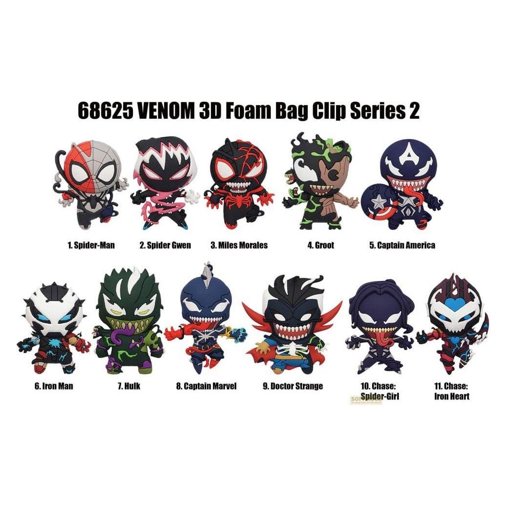 Monogram, Schlüsselanhänger, Venom 3D Pvc-Taschenanhänger Series 2 Display (24), Mehrfarbig