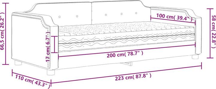 Produktbild vidaXL Tagesbett mit Matratze (90 x 200 cm)