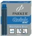Produktbild Parker Pen Tintenpatronen Quink Mini, blau, auswaschbar Inhalt: 6 Stück (Blau, 6 Stk.)