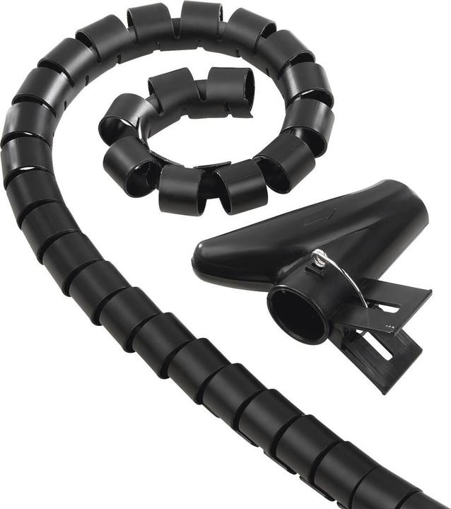 Produktbild Hama Flexibler Spiral-Kabelschlauch, universal, 30 mm, 1,5 m, Schwarz (Kabelspiralschlauch, 150 cm)