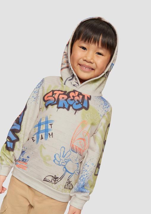 Produktbild s.Oliver Sweatshirt Gemustertes Sweatshirt mit Kapuze (98)