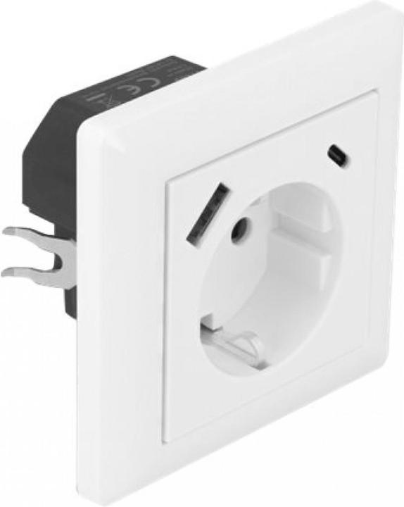Produktbild Delock Einbausteckdose mit 2 USB Ladeports 3,4 A, 1 x USB Typ-A