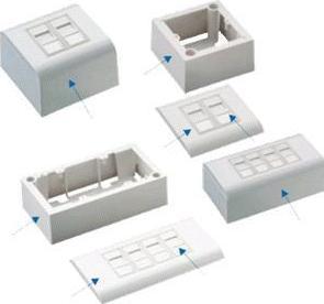 Actual product image Datacom STP 2xRJ45 socket Cat5e (for both under and over plaster) (Keystone module)