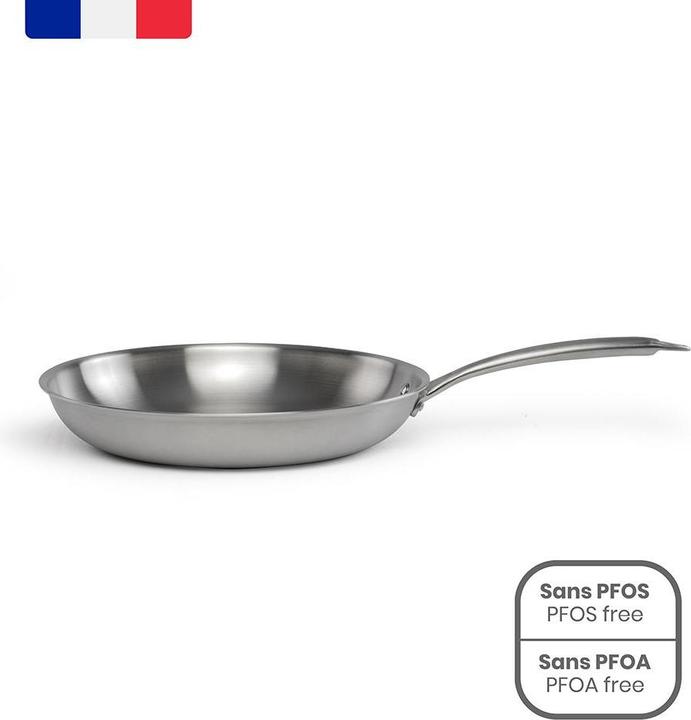 Livoo Pfanne aus rostfreiem Stahl 24 cm (24 cm, Bratpfanne, Aluminium, Edelstahl)