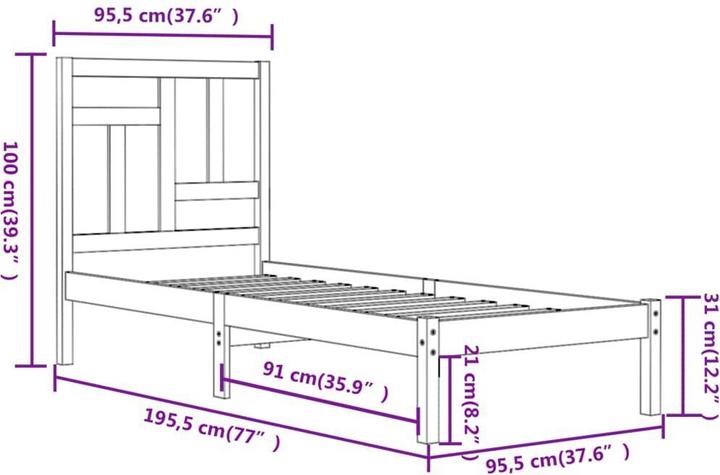 Image du produit vidaXL Laura (90 x 190 cm)
