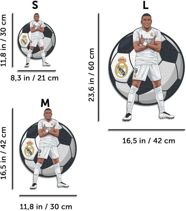 Image du produit Iconic Kylian Mbappé - Real Madrid - Puzzle en bois Taille M (270 pièces) (270 pièces)