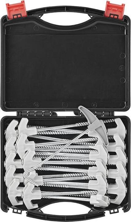 Actual product image ProPlus Tent peg 20 cm Metal Heavy Duty with plastic hook - set of 20 pieces in a case