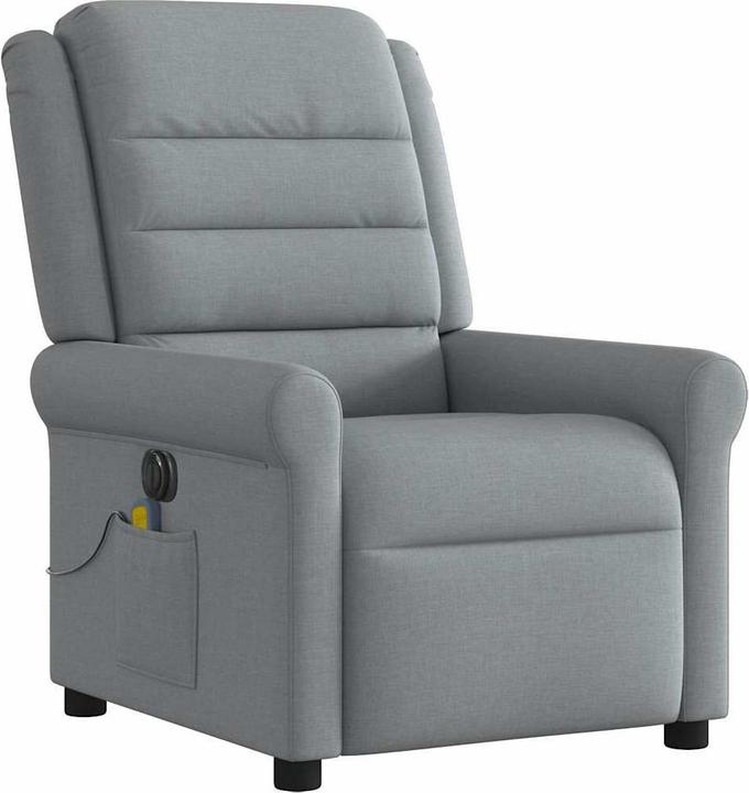 Actual product image vidaXL Massage chair electric light grey fabric