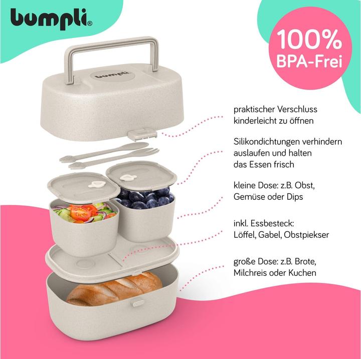 Produktbild Bumpli Lunchbox mit Sticker Set Beige
