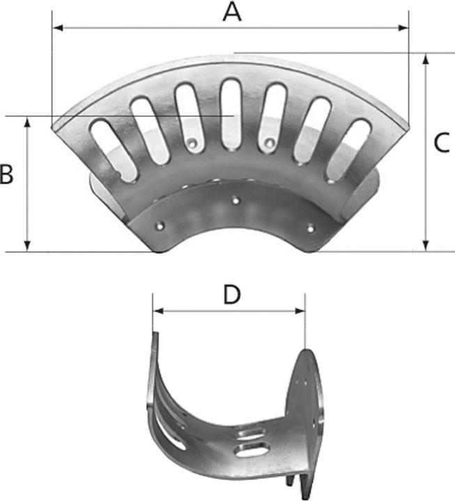Actual product image Riegler Hose holder aluminium maxi unlacquered. W389xH180/174xD188mm