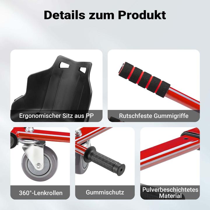 Actual product image Wiltec Self Balancing Board Seat in Red, Adjustable Seating for Electric Balance Scooter