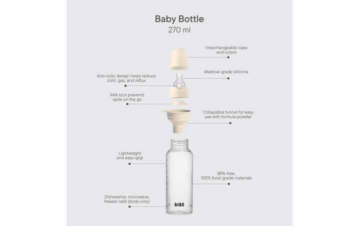 Actual product image Bibs Anti Colic Bottle Silicone 270 ml Medium Flow Sage (270 ml)