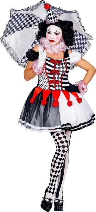 Image du produit Widmann MISS HARLEKIN (Kleid, Clownkragen, Manschetten, Minihut), L (L)