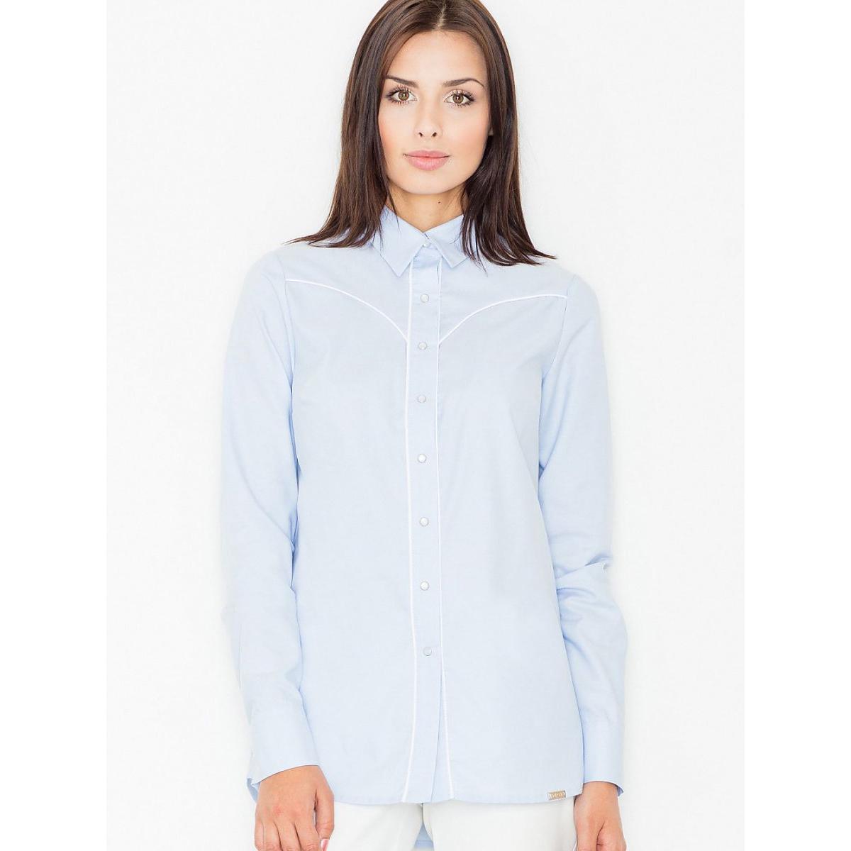 Figl, Damen, Hemd, Langarm Hemd, Blau, (S)