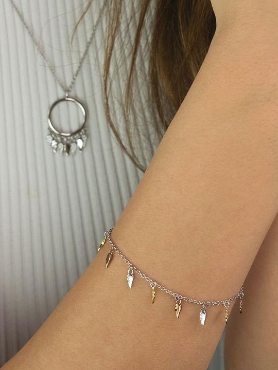 Immagine prodotto Engelsrufer Bracciale Ali Volanti Tricolore (20 cm, Argento 925)