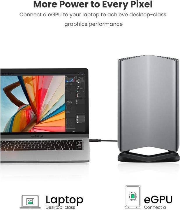 Produktbild Ugreen Thunderbolt 3 USB-C Kabel (40 Gbps, 100 Watt, 5A) (2 m, USB 3.1, 100 W)