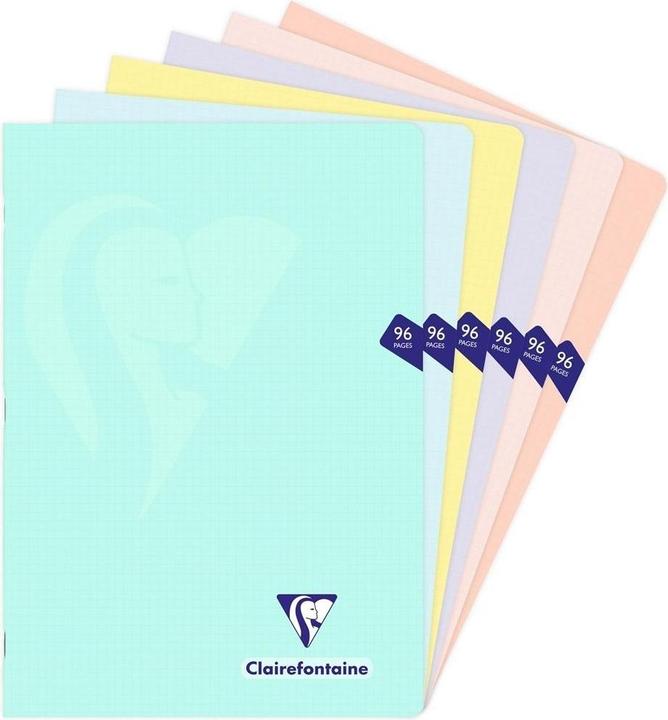 Produktbild Clairefontaine Notizbuch A4/48K PP-Karo Mimesys Mix (10 Stück) (A4, Kariert, Harter Einband)
