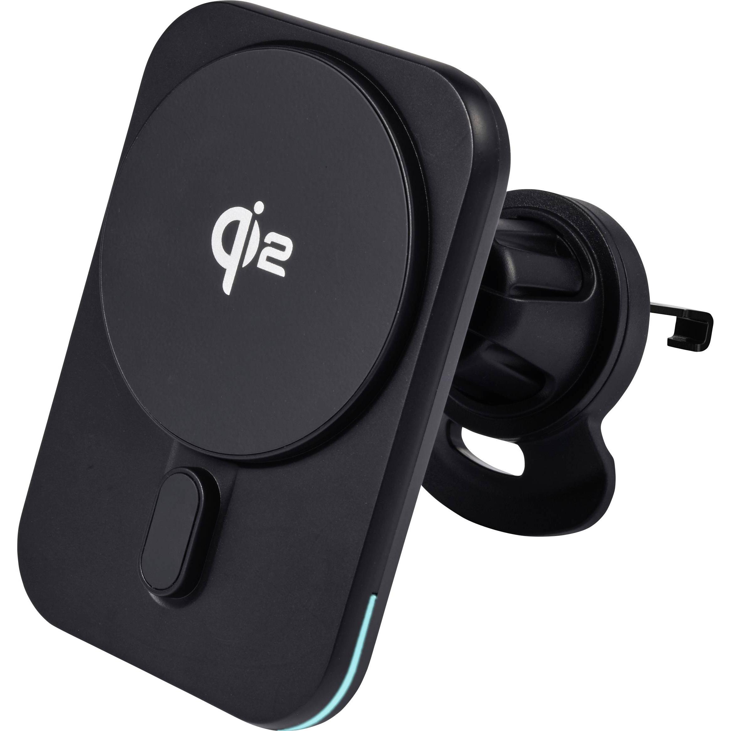 Renkforce RF-Qi2WCar-01 Handy Ladegerät USB-C Für Qi kompatible Geräte, Inkl. L (15 W), Caricabatteria senza fili, Nero